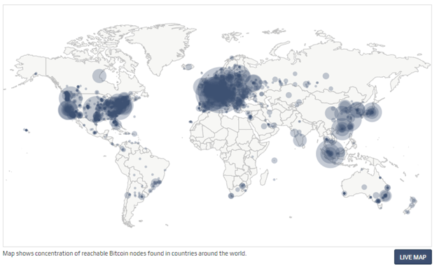 Ülkelere Göre Bitcoin Düğüm Yoğunluğu